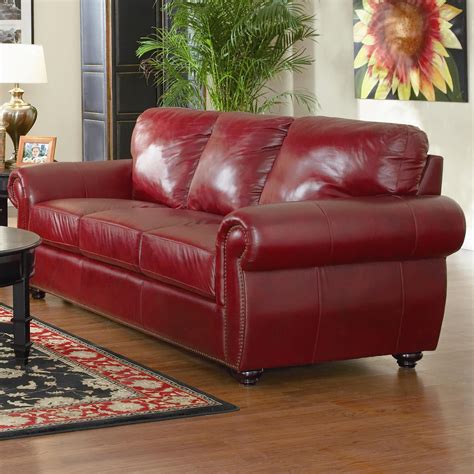 Oh, how I want a red sofa! | Red leather couches, Red leather sofa ...