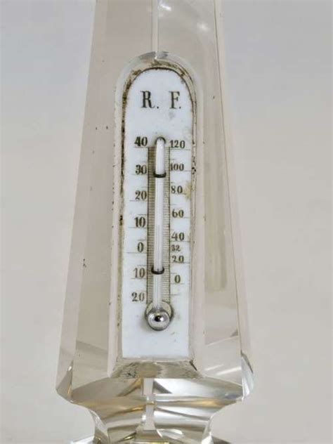 Glass Obelisk Thermometer Reaumur Scale in Antique Barometers & Instruments