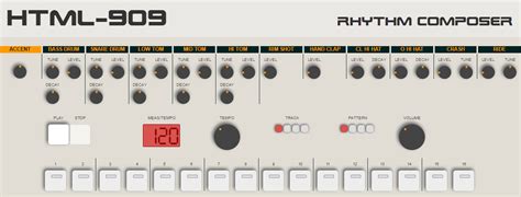 A 909 Drum Machine in Your Browser the HTML 909 - Bunker 8 Digital Labs