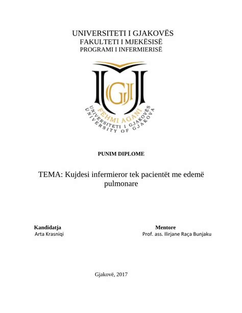 (PDF) FAKULTETI I MJEKËSISË PROGRAMI I INFERMIERISË Diplome... · Bypass ...