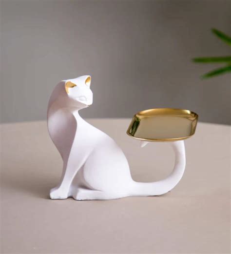 Buy The Tray Tailed White & Gold Resin Figurine at 100% OFF by The Decor Kart | Pepperfry