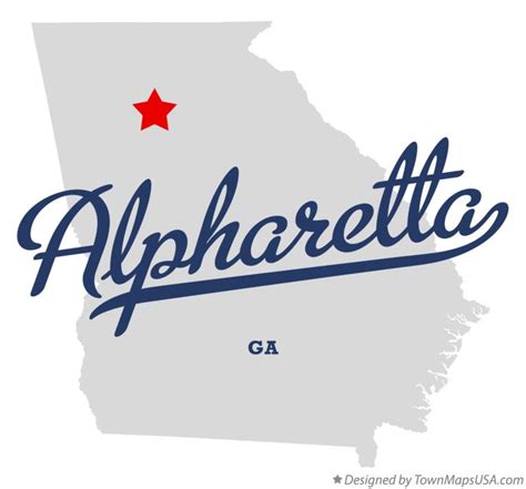 Map of Alpharetta, GA, Georgia