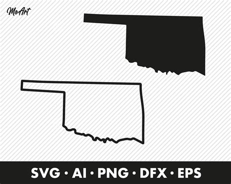 Oklahoma SVG State Shape Outline | Etsy