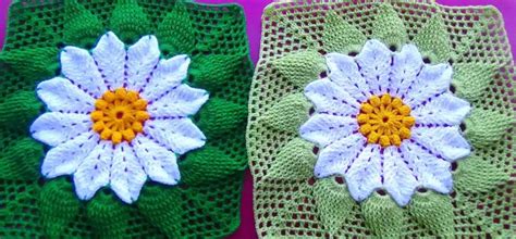 Crochet Flower Square For Blankets And Pillows - Crochet Ideas