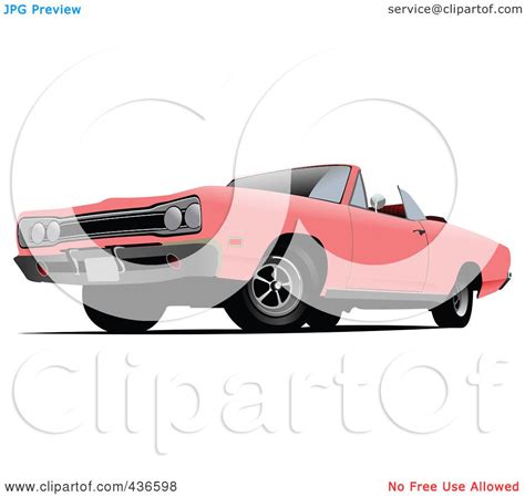 Royalty-Free (RF) Clipart Illustration of a Pink Classic Convertible Car by leonid #436598