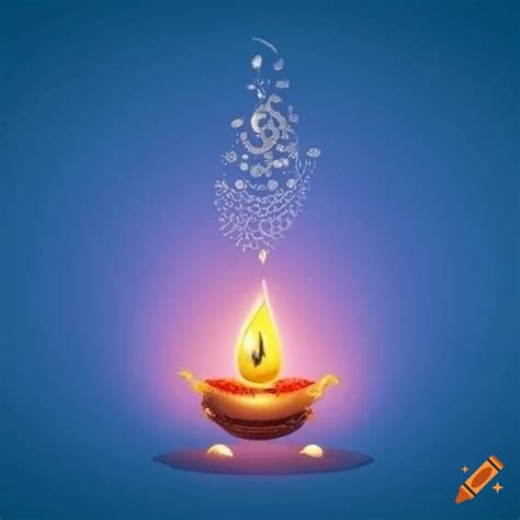 Blue diwali greeting card with happy diwali message