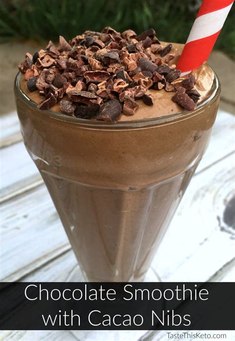 Chocolate Smoothie with Cacao Nibs - Taste This Keto | Recipe | Cacao nibs recipes, Chocolate ...