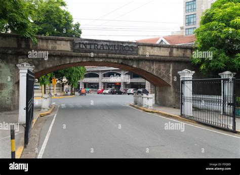 gate to Intramuros in Manila, Philippines. Intramuros is the monumental spanish part of Manila ...