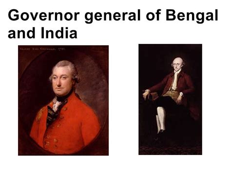 Governor general of Bengal and India