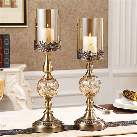 Luxury american style Crystal metal candlestick home decor candle ...