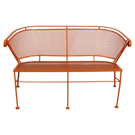 Pair of Mid-Century Modern Curved Metal Base Demilune Benches at 1stDibs | curved metal bench