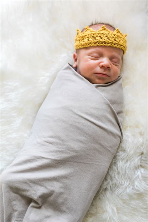 Baby Crochet Crown Newborn Photo Prop Natural Baby Shower - Etsy