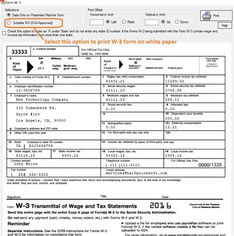 How to Print W3 Form On White Paper