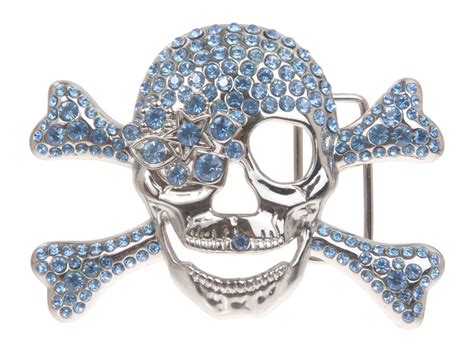 Rhinestone Skull & Crossbones Pirate Belt Buckle – OnlineBelts.com