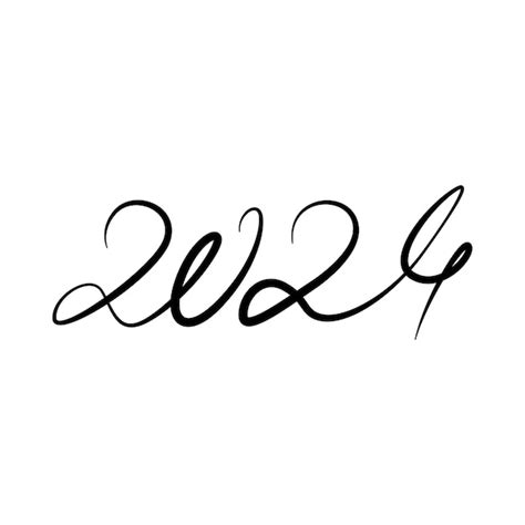 Premium Vector | 2024 calligraphic inscription for the new year