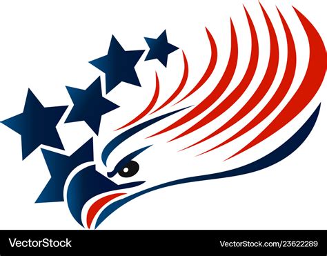 Bald eagle american flag logo Royalty Free Vector Image