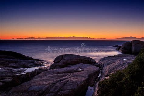 View of False Bay from the Beach at Sunrise, Fishhoek, Cape Town Stock Image - Image of ...