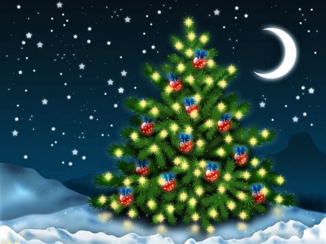 Download Christmas Ornaments Star Starry Sky Night Crescent Light Christmas Tree Holiday ...