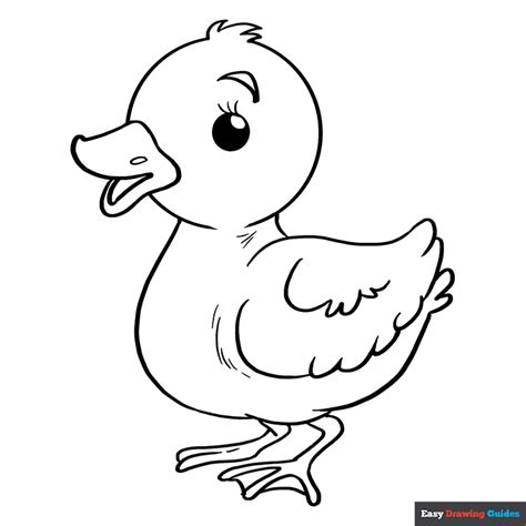 Baby Duck Coloring Page | Easy Drawing Guides