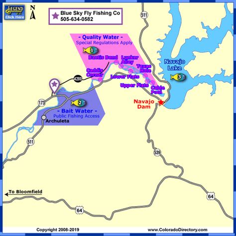 San Juan River - Navajo Dam Fishing Map | Colorado Vacation Directory