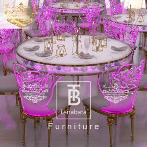 Acrylic Dining Table Set Tanabata Wedding Furniture