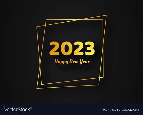 2023 happy new year gold geometric polygonal Vector Image