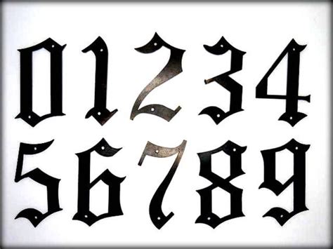 METAL HOUSE NUMBERS 5 Old English Style Numbers