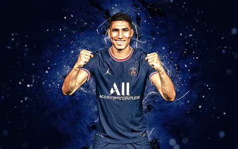 Achraf Hakimi, psg, back, marocco, mbappe, football HD phone wallpaper ...