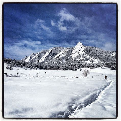 Amazing view of snow on the Flatirons in Boulder, Colorado. Taken April ...