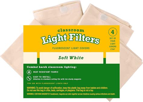 Amazon.com : Fluorescent Light Diffuser Covers (Set of 4) Filters Light ...