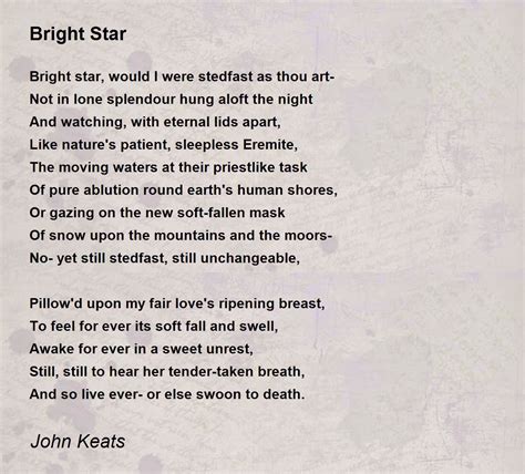 Bright Star - Bright Star Poem by John Keats