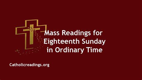 Sunday Mass Readings for August 2 2026, 18th Sunday in Ordinary Time ...