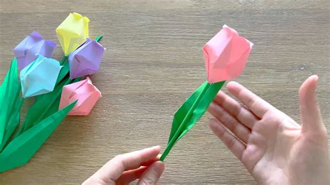 Origami Tulip Flower / Origami Flower/ Paper Tulip - YouTube