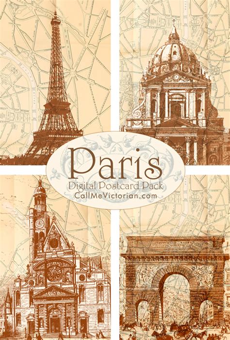 Paris Digital Postcard Pack | Call Me Victorian