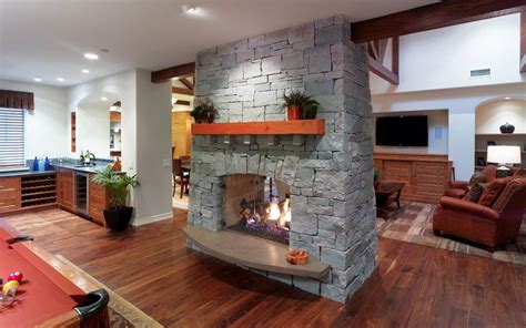 Double Sided Stone Fireplace Designs – Mriya.net