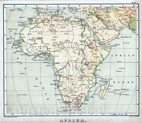 Historic Map : 1880 Africa. v3 - Vintage Wall Art - Historic Pictoric