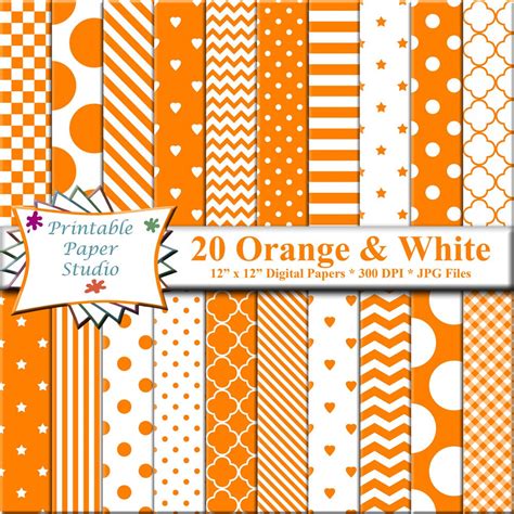 Orange Digital Paper Pack 12x12 Scrapbook Paper Orange Paper | Etsy