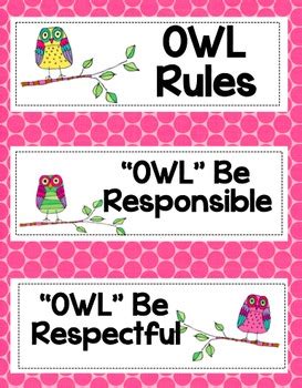 Owl Behavior Clip Chart & PBS Rules by Teacher Take Away's | TpT