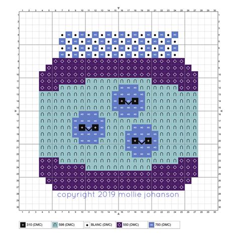 Wild Olive: pattern // blueberry jelly cross stitch chart