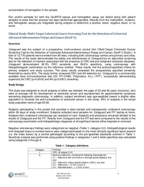 Cologuard (colorectal cancer test) physician labeling_fda