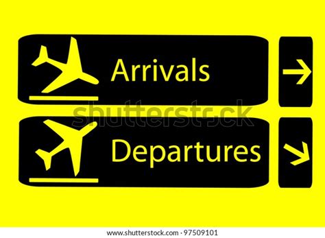 Signs Arrivals Departures Airport Stock Vector (Royalty Free) 97509101 | Shutterstock