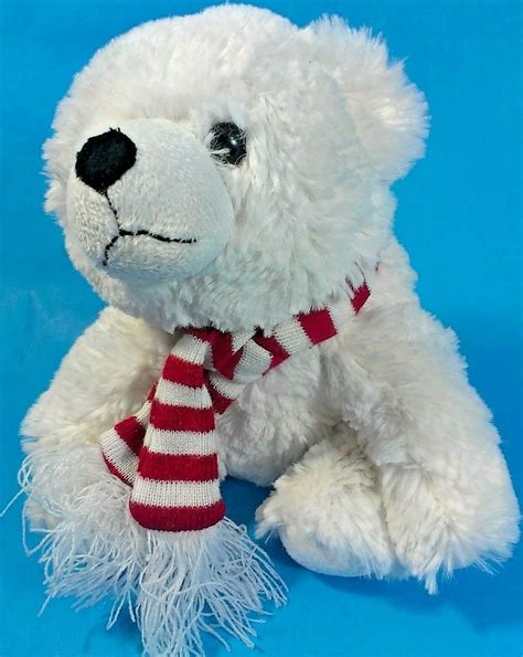 White Polar Bear Plush Animal Adventure Stuffed Animal Soft Toy Teddy 9"