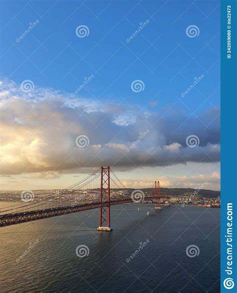 Bridge 25 De Abril View from Almada Editorial Image - Image of water, sunlight: 242059080