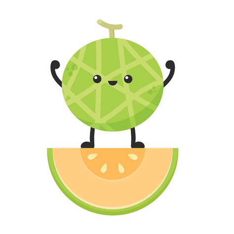 diseño de personajes de melón. melón sobre fondo blanco. dibujos ...