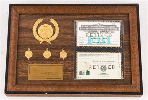 Sold at Auction: FBI Dedication Plaque with Fobs