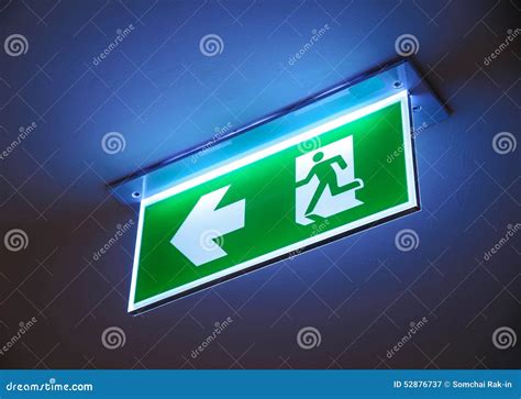 Fire Exit ,green Emergency Exit Sign. Stock Image - Image of emergency, exit: 52876737