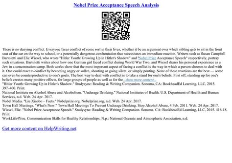 Nobel Prize Acceptance Speech Analysis | PPT