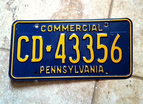 Pennsylvania Commercial License Plate 1972 Blue Yellow | Etsy