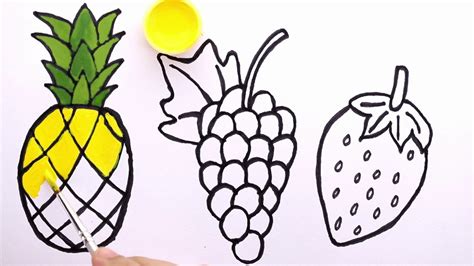 Fruit Drawing for Kids - How to Draw a cute fruits | fruit Drawing easy ...