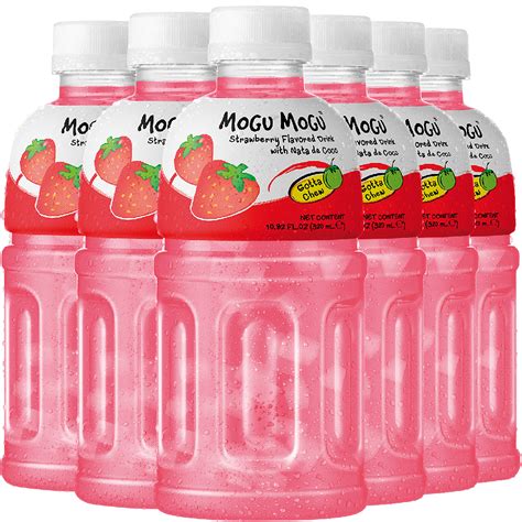 Buy Mogu Mogudrink Strawberry Juice (6 Bottles) Drinks for kids made with fruit juice and nata ...